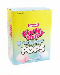 Charms Fluffy Stuff Cotton Candy .625oz pop or 48ct box