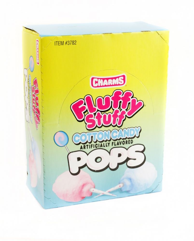Charms Fluffy Stuff Cotton Candy Pops - 48 count