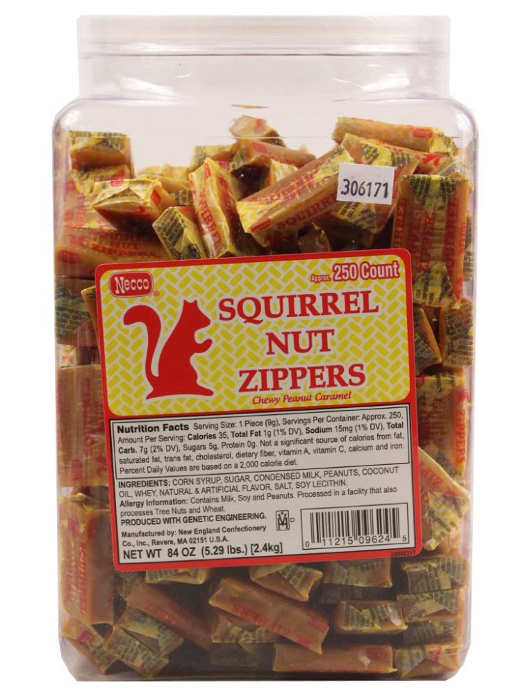 Squirrel Nut Zippers Tub 240CT Old Fashion Candy