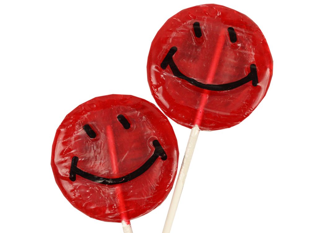 Smiley Face Fireman Cherry Flavored Lollipops