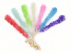 Assorted Rock Candy Sticks - Wrapped 12 Piece
