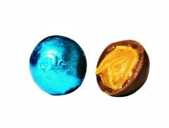 Caramel Filled Milk Chocolate Balls Caribbean Blue Foil 
