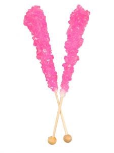 Pink Rock Candy Sticks - Wrapped 12 Piece 