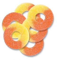 Peach Gummy Rings 4/4.5lb Case
