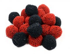 Gummy Red And Black Nonpareil Berries