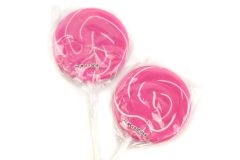 Hot Pink Swirl Lollipops - Bubblegum 12 Piece