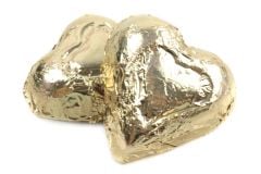 Gold Mini Chocolate Hearts