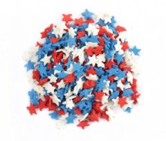 Red White and Blue Star Shaped Sprinkles