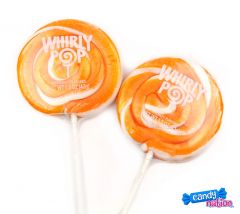 Whirly Pop Orange & White Lollipops 1.5 Ounce 12 Piece