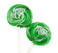 Whirly Pops Green & White Lollipops 1.5 Ounce 12 Piece